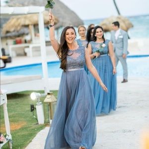 David’s Bridal Slate Blue dress size 5